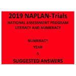 2019 Kilbaha NAPLAN Trial Test Year 5 - Numeracy - Hard Copy